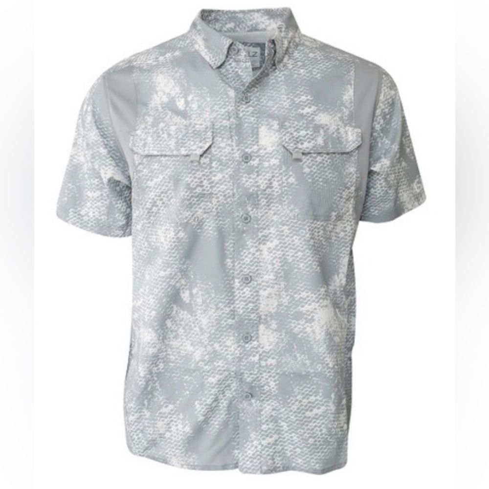 Gillz Men's Flex Mesh Woven Shirt High Rise Grey Grunge NWT